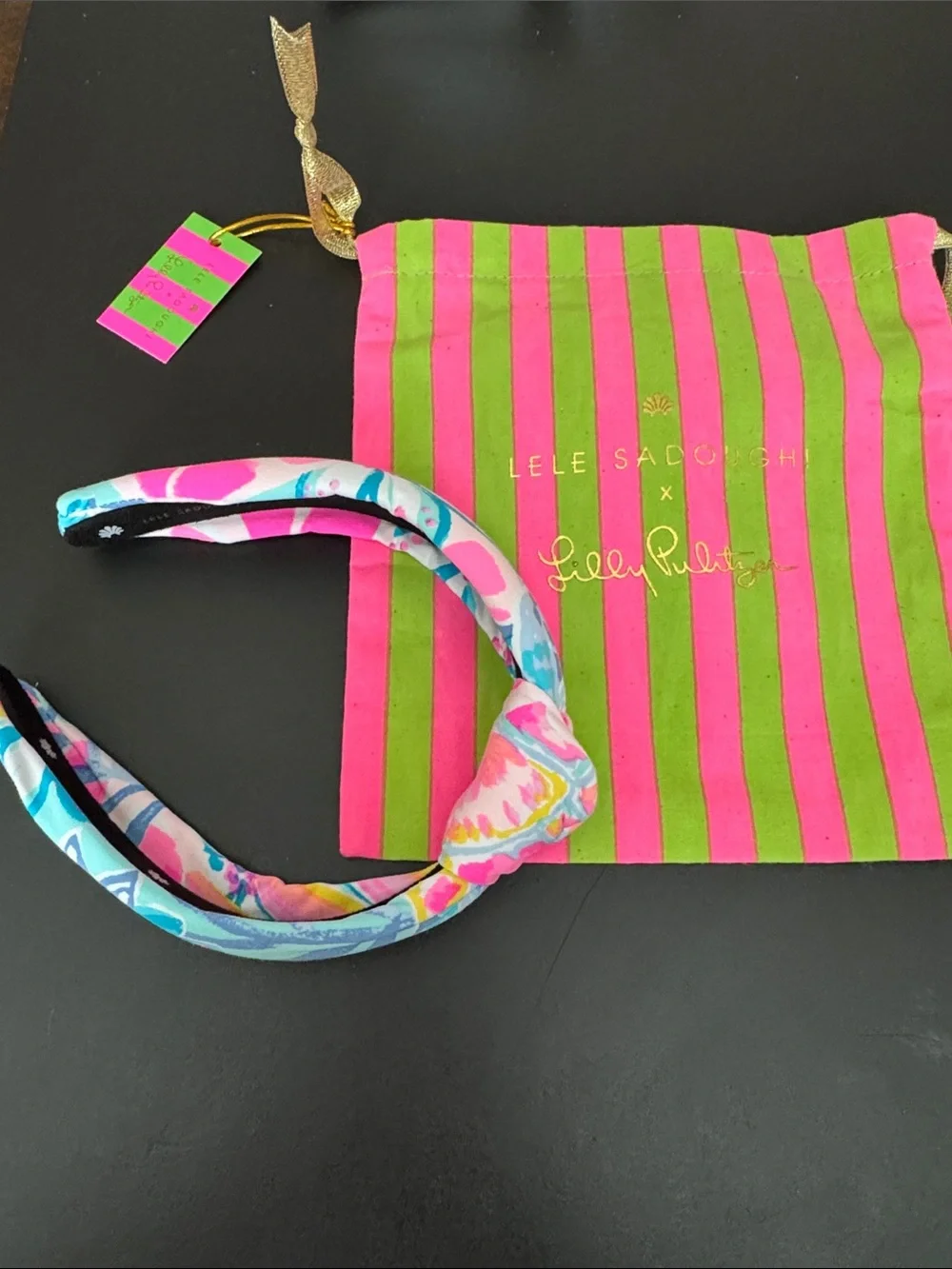 Lele Sandoughi LilyPulitzer Pink & Blue  Floral Headband